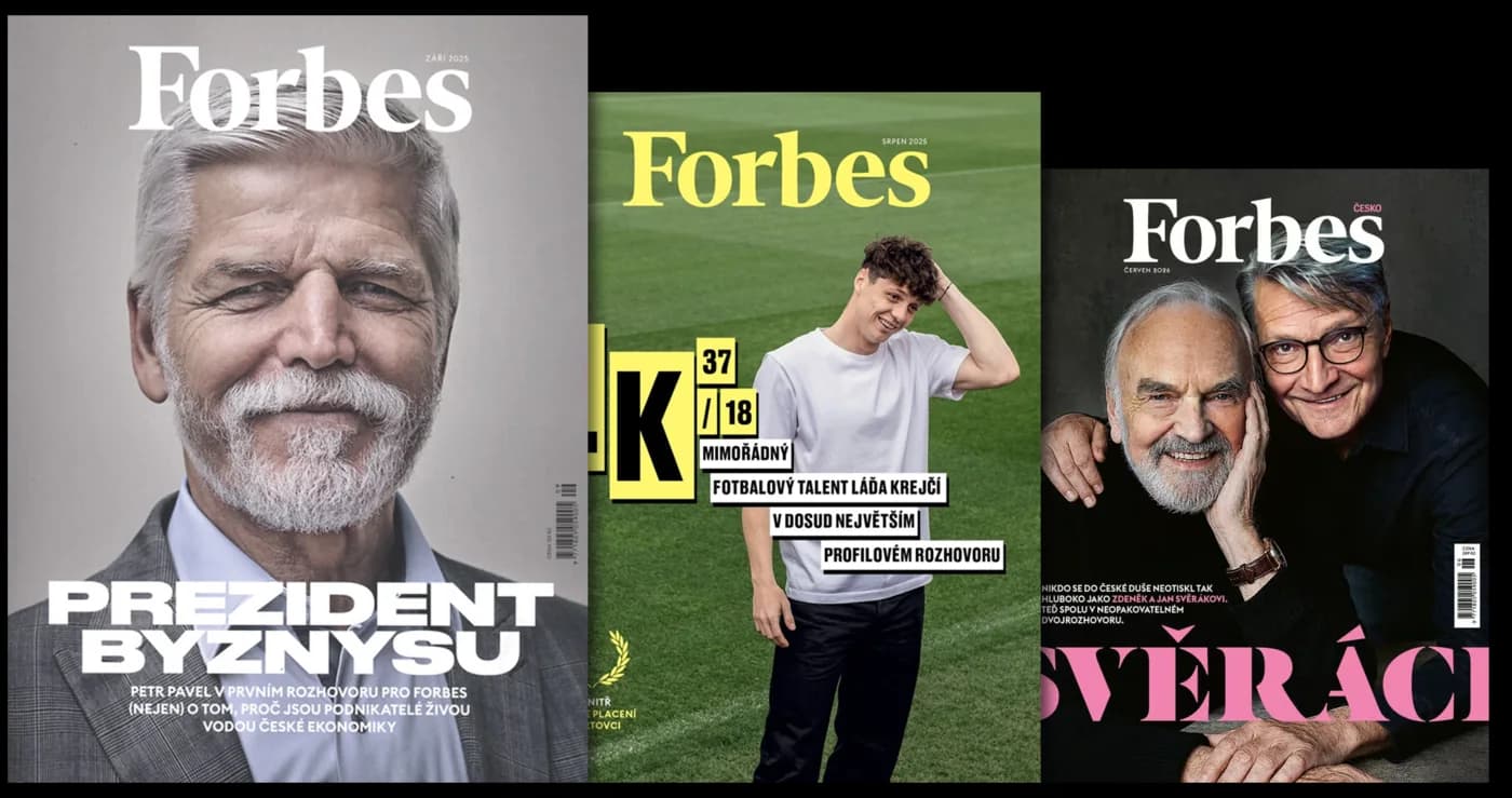 Tři vydání časopisu Forbes
